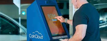 Advanced digital banking kiosk with CoinCloud interface.
